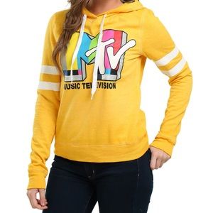 *NWOT* MTV Logo Burn Out Juniors Hoodie